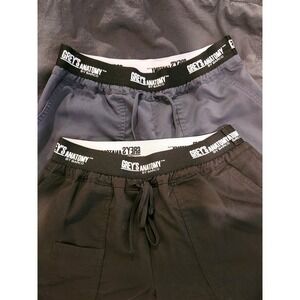 Greys Anatomy by‎ Barco Active Scrub Pants S Womens Black Gray Drawstring